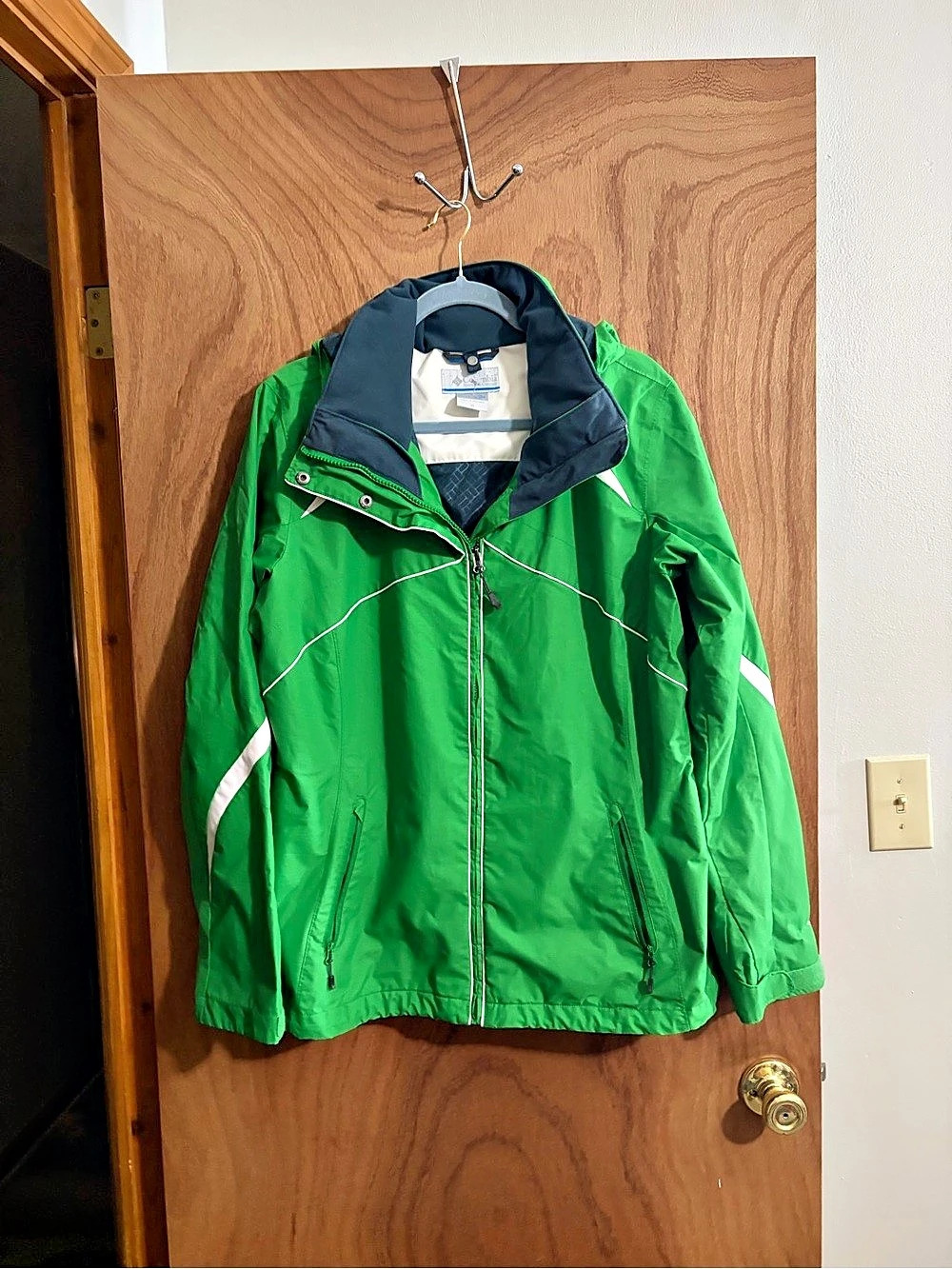 Columbia Omni-Tech Color Block Ski Jacket Green XL Like New